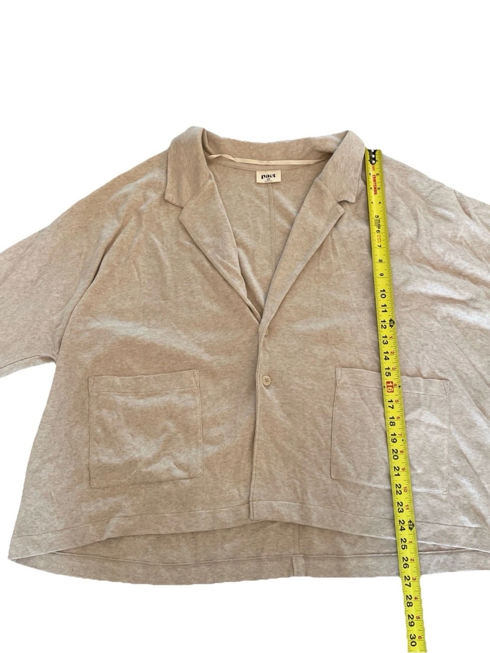 Pact Organic Cotton Airplane Travel Set Cardi Wide Leg Pant Oatmeal Heather 3XL - Picture 4 of 16